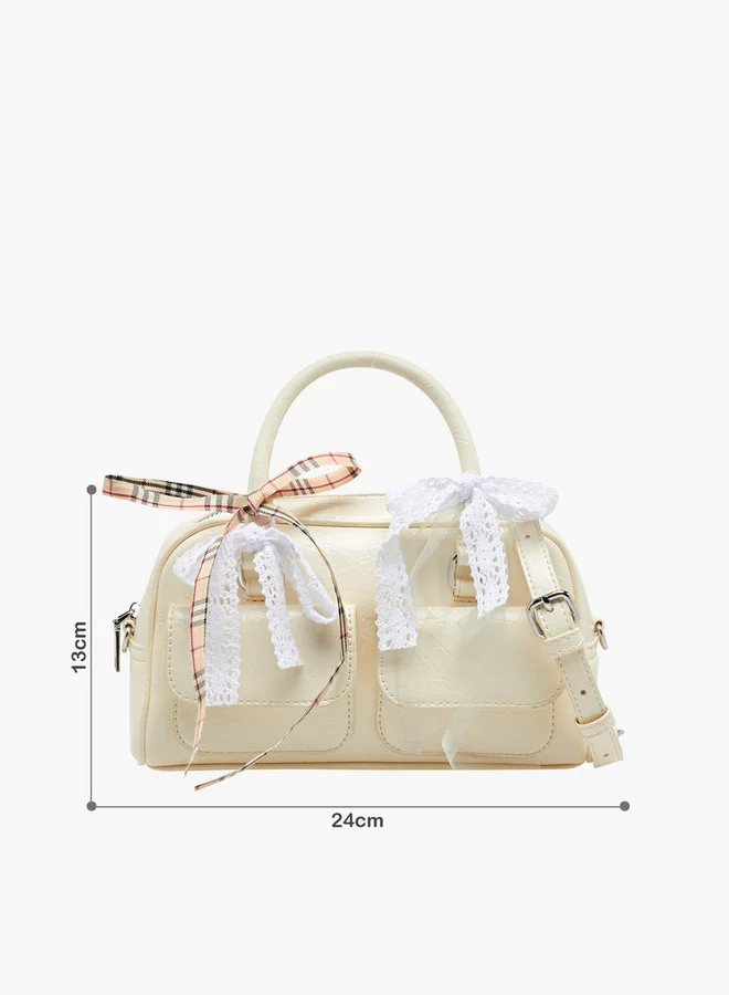 ميسي Bow Accent Tote Bag With Detachable Strap